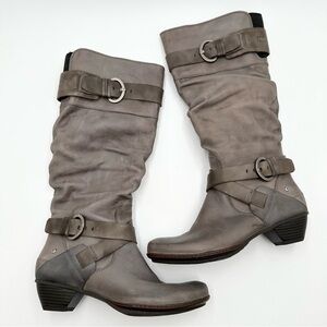 Pikolinos Brujas Tall Grey/Dk Grey Leather Boots